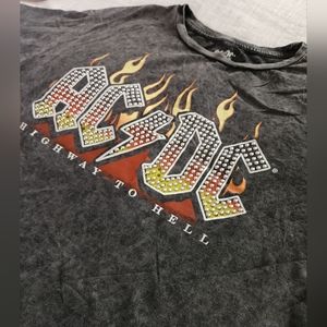 ACDC Crop Top Tee Size:Large